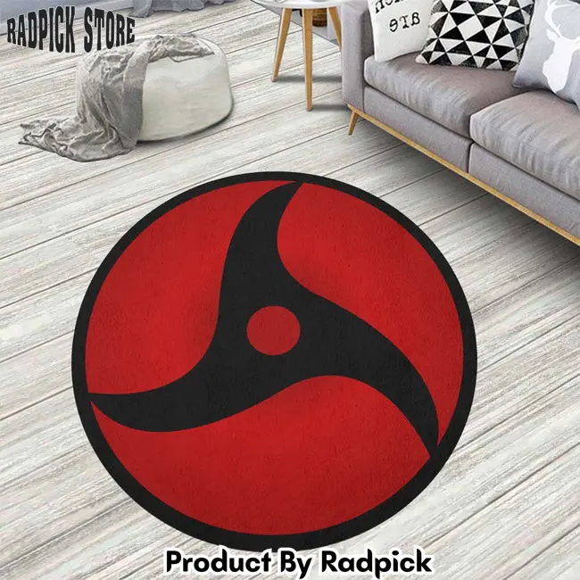 Itachi mangekyou round rug custom anime circle carpet  rp5954548